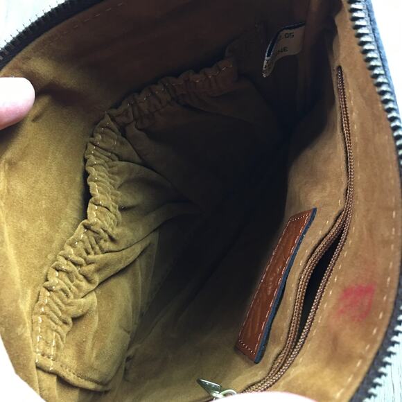 NWT Patricia Nash Riot Rust Map Zip Leather Pouch Wrist Wallet Brown - Picture 4 of 7